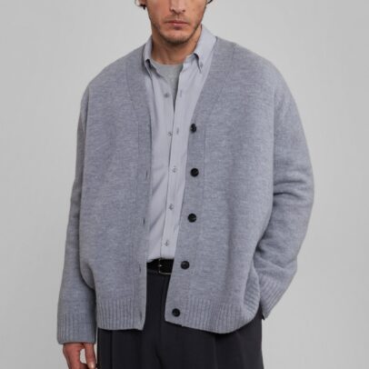 Beck Wool Cardigan - Light Grey