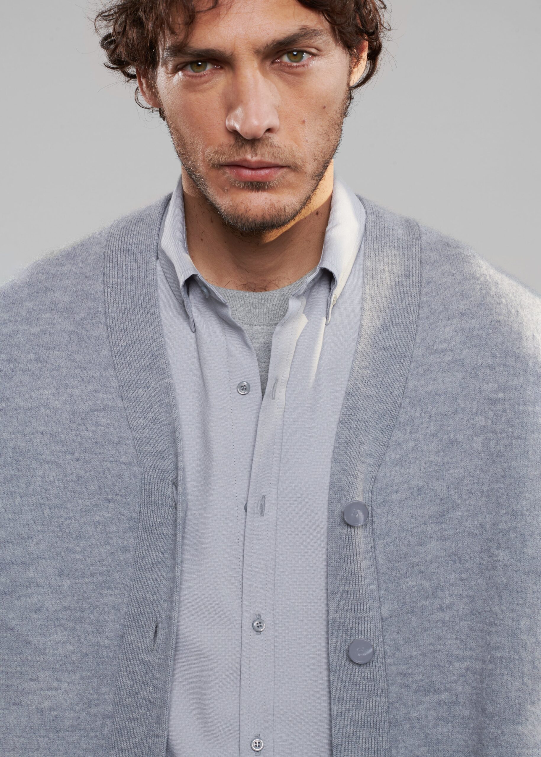 Beck Wool Cardigan - Light Grey - Image 6