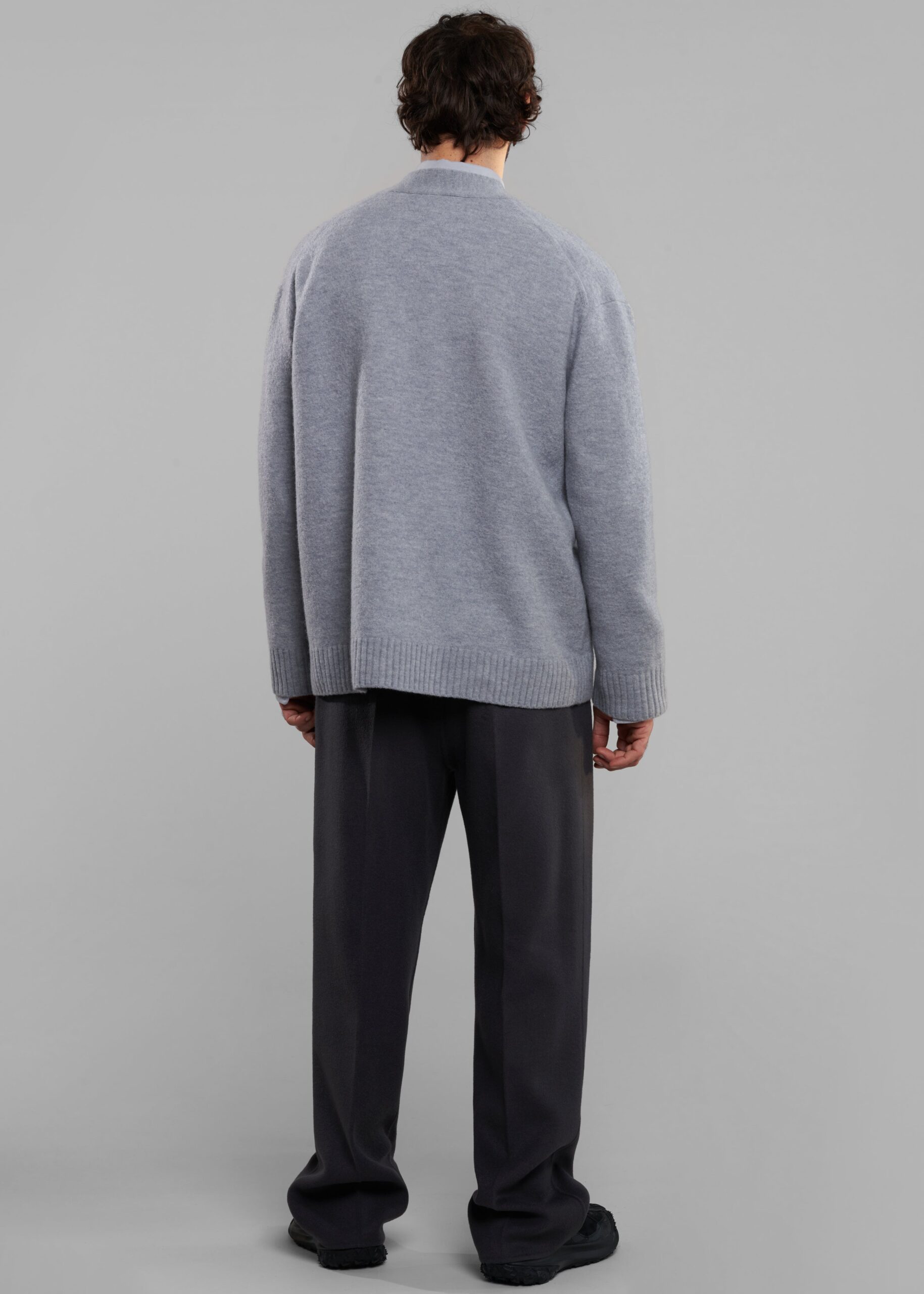 Beck Wool Cardigan - Light Grey - Image 7