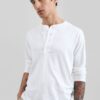 Bourke Soft Cotton Henley T-Shirt - White