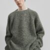 Carter Crew Neck Sweater - Olive/White