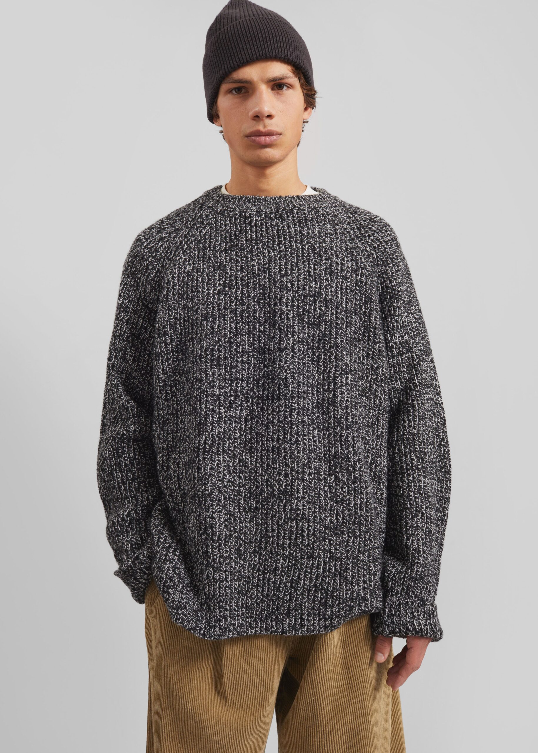Carter Crewneck Sweater - Black Melange - Image 4