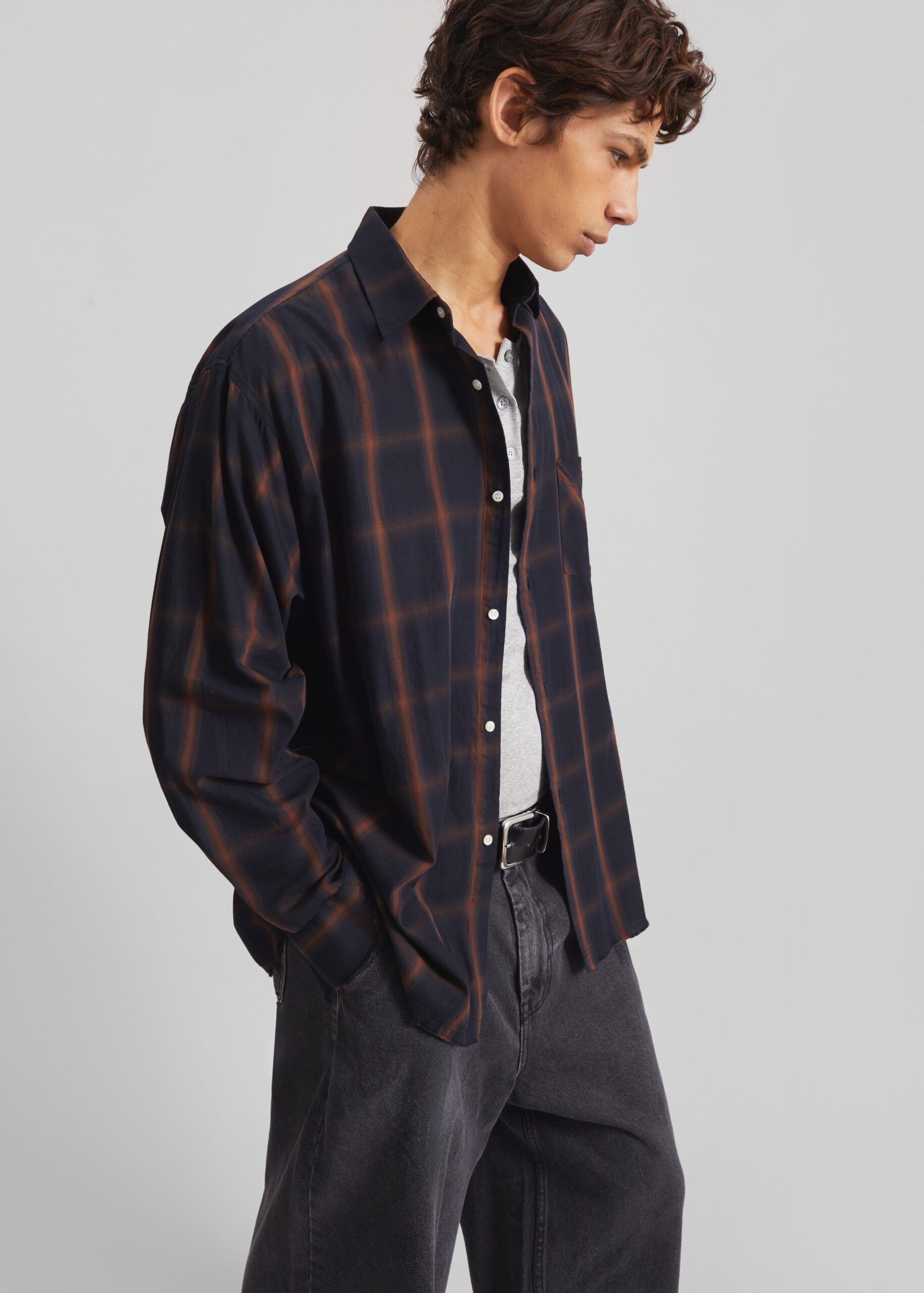 Evald Shirt - Navy Plaid - Image 2