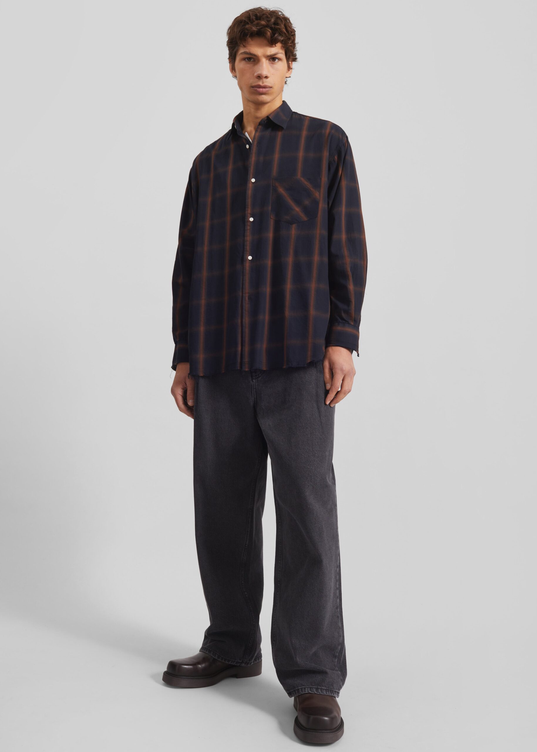 Evald Shirt - Navy Plaid - Image 4