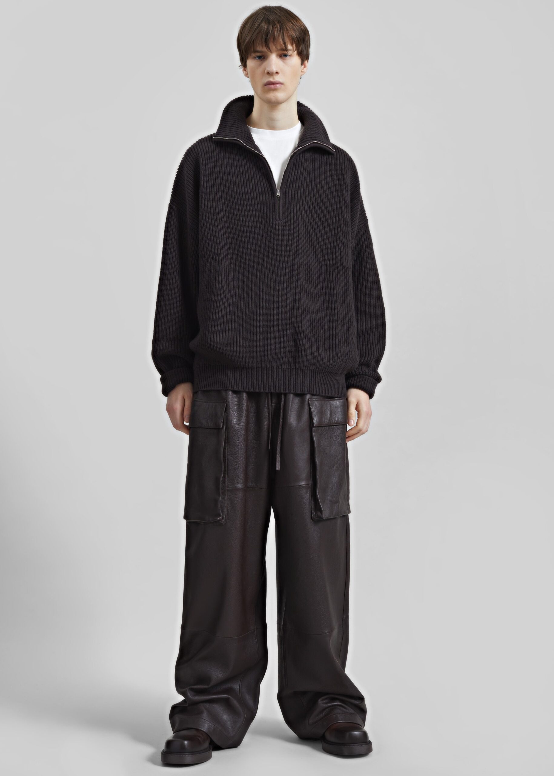 Harrison Quarter Zip Jumper - Dark Plum - Image 3