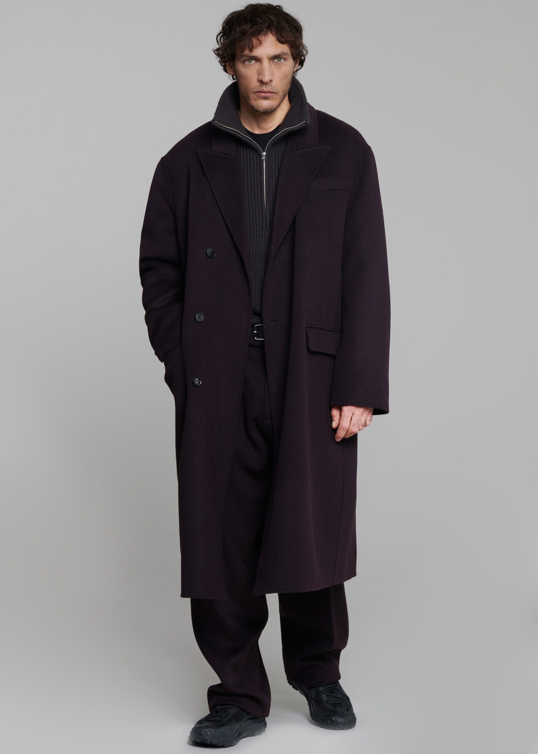 Harrison Quarter Zip Jumper - Dark Plum - Image 8