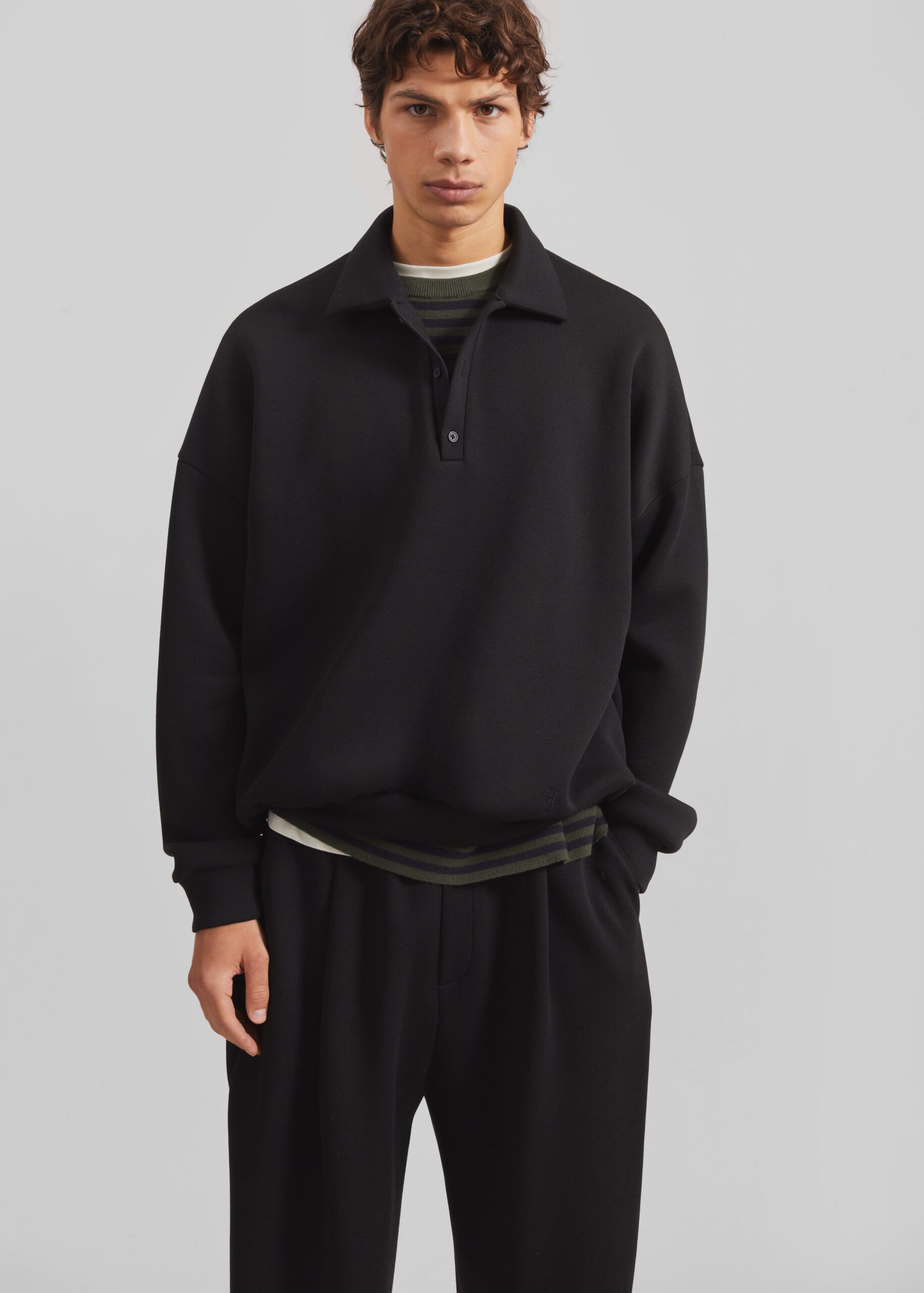 Lenham Polo Sweatshirt - Black - Image 4