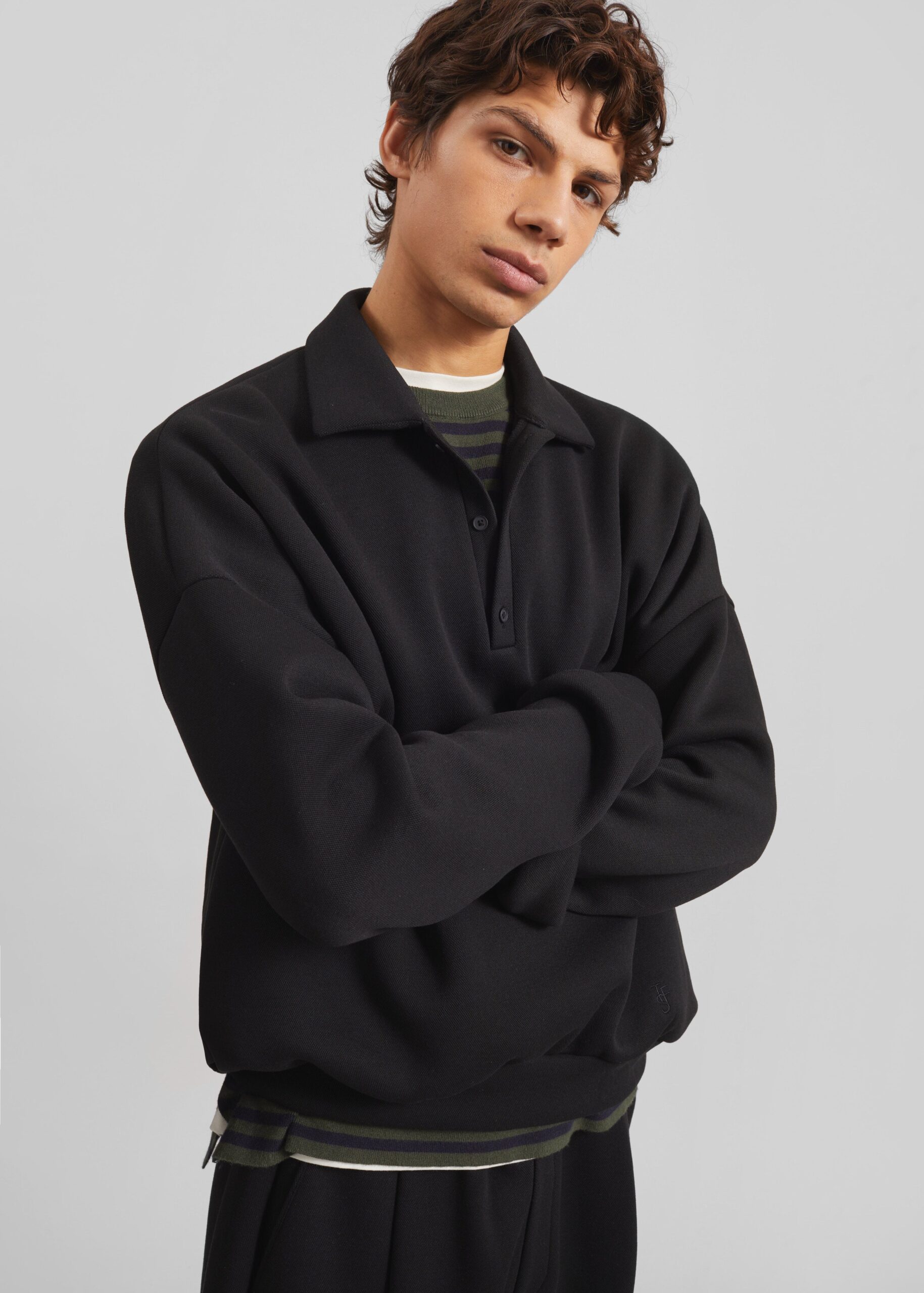 Lenham Polo Sweatshirt - Black