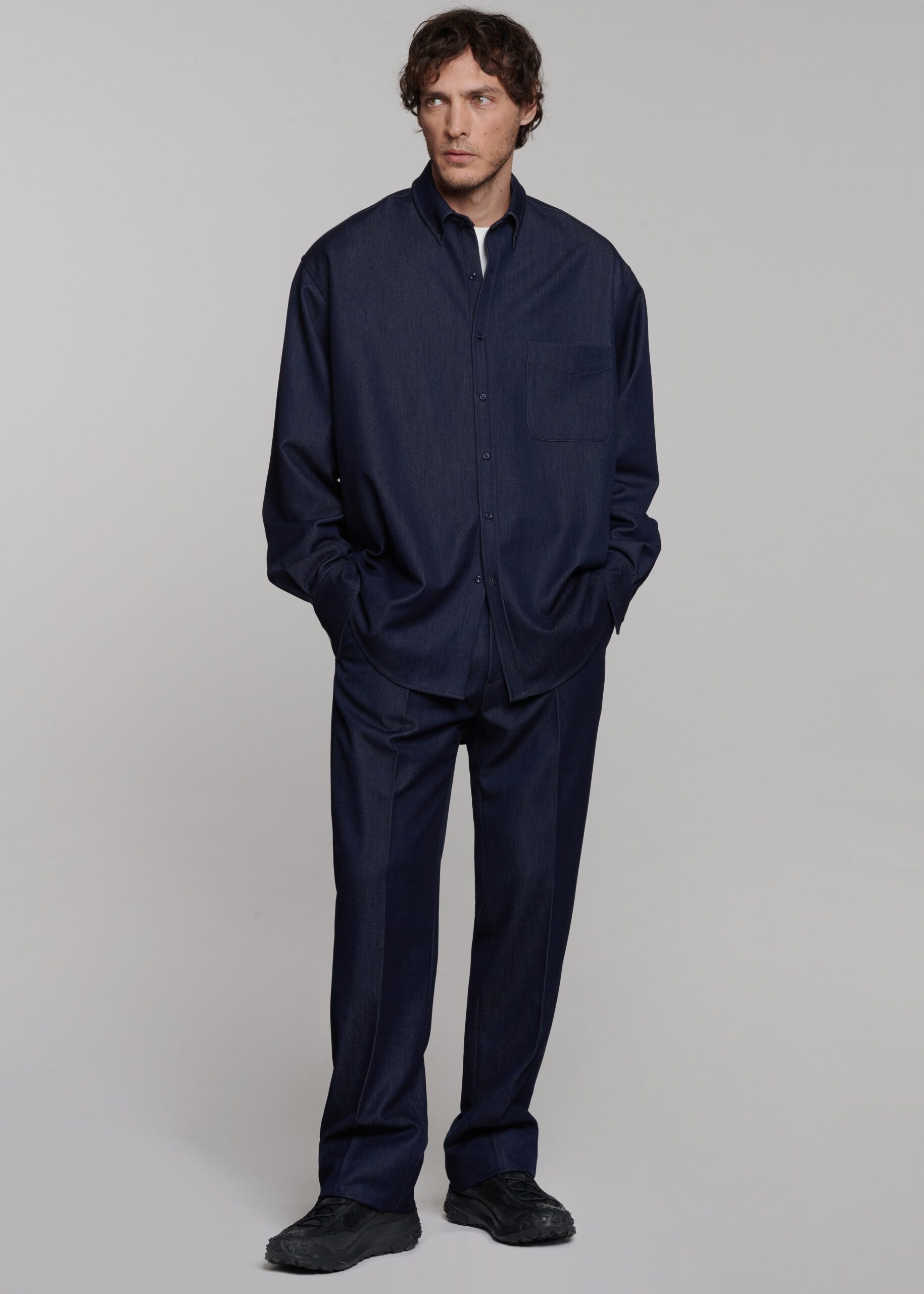 Mason Button Up Shirt - Indigo - Image 2