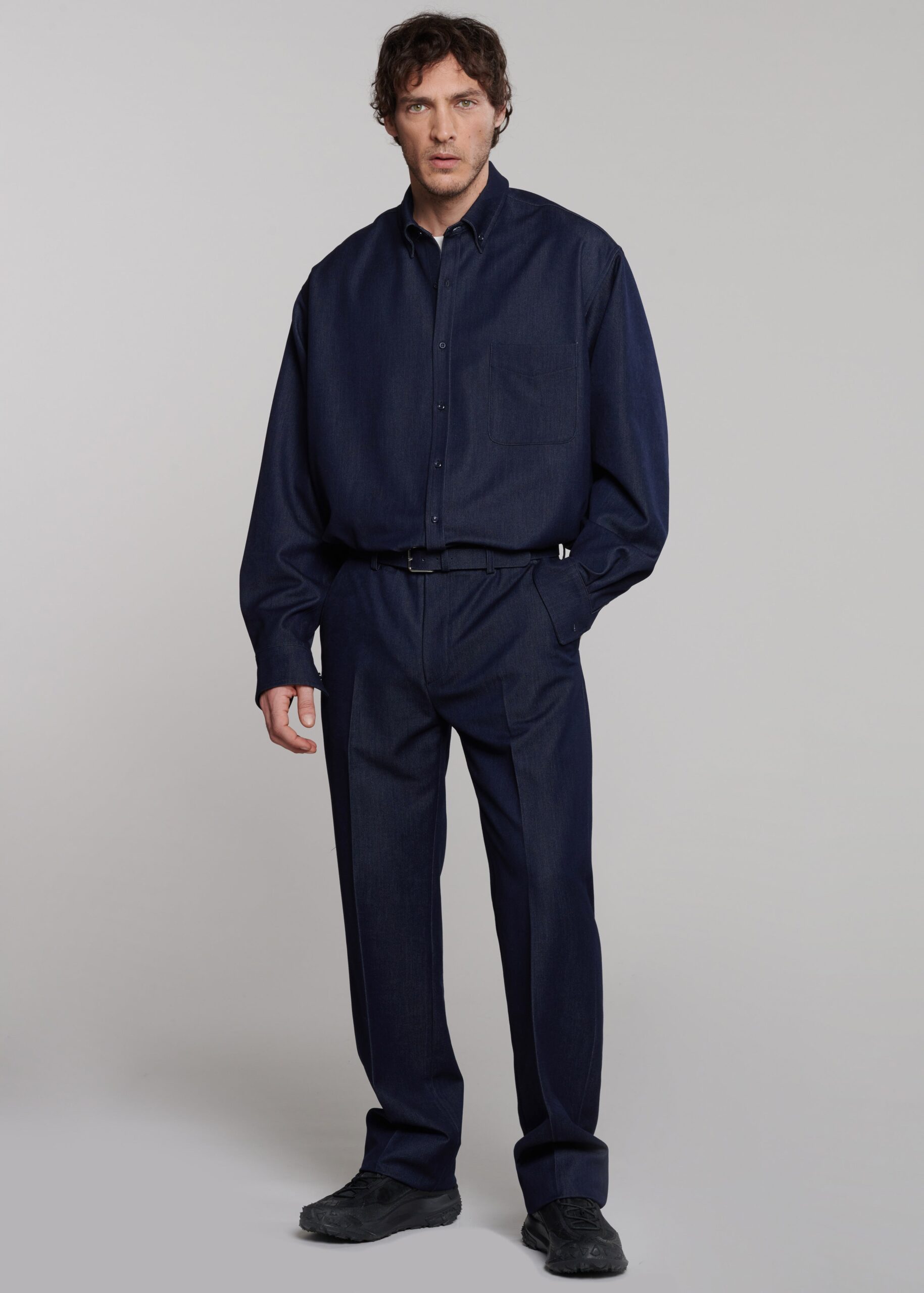 Mason Button Up Shirt - Indigo - Image 3