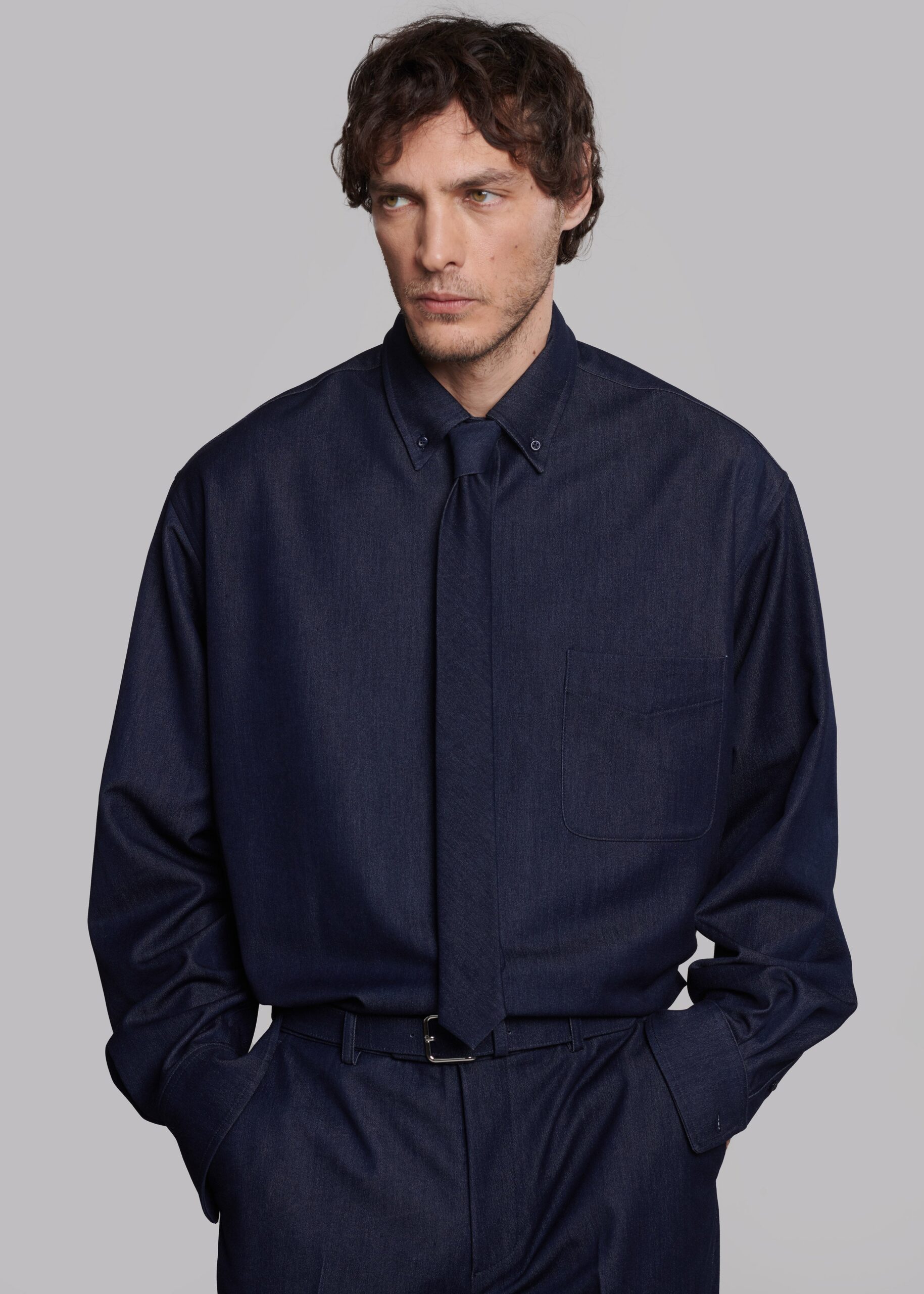 Mason Button Up Shirt - Indigo - Image 5