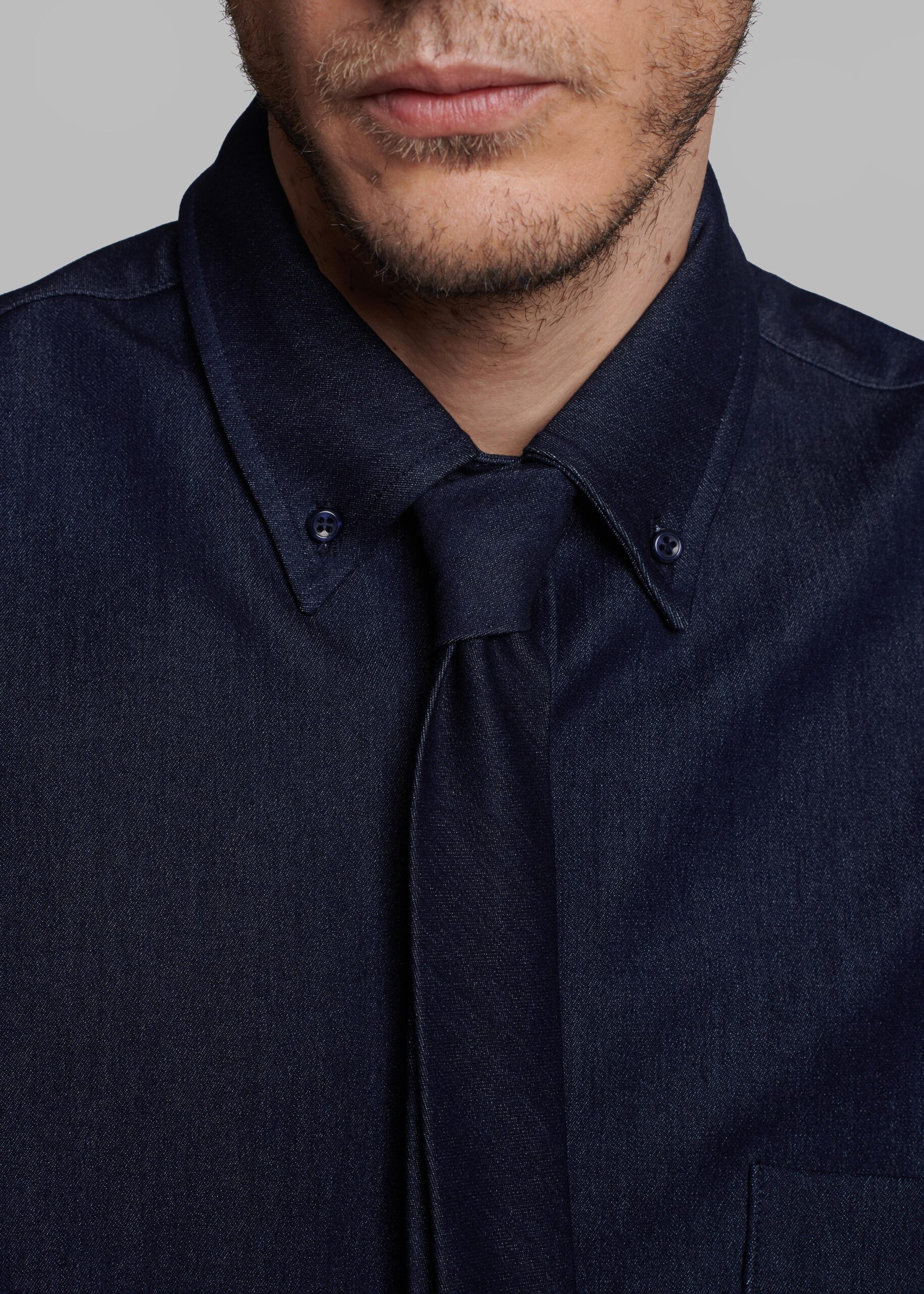 Mason Button Up Shirt - Indigo - Image 6