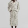 Tekla Hooded Bathrobe - Racing Green Stripes