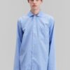 Tekla Poplin Pyjama Shirt - Cornflower Blue