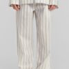 Tekla Poplin Pyjama Pants - Needle Stripes
