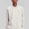 Tekla Poplin Pyjama Shirt - Needle Stripes