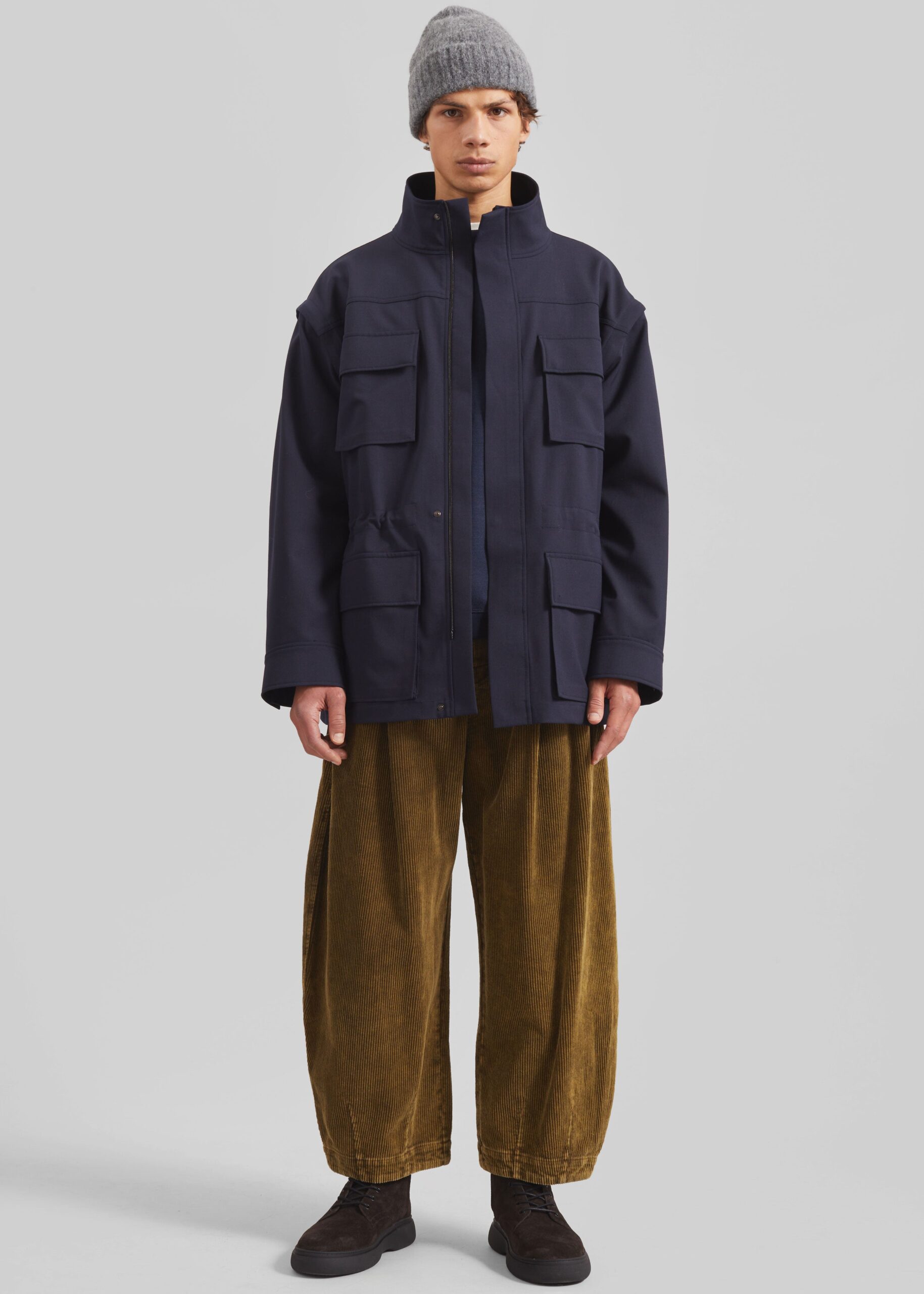 Telfer Corduroy Balloon Pants - Dark Olive - Image 5
